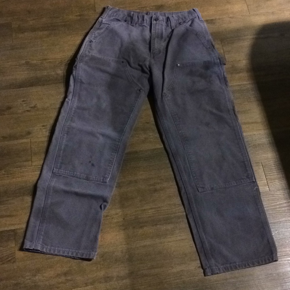 Carhartt duck double knee dungaree  gray 31x30